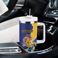 Personalised Barbados Independence Day Tumbler With Handle Flying Fish Flag Pattern - Wonder Print Shop