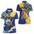 Personalised Barbados Independence Day Women Polo Shirt Flying Fish Flag Pattern - Wonder Print Shop