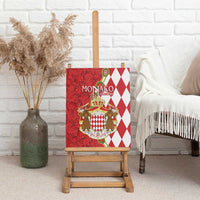 Monaco National Day Canvas Wall Art Coat Of Arms Mix Red Carnation Pattern - Wonder Print Shop