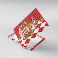 Monaco National Day Canvas Wall Art Coat Of Arms Mix Red Carnation Pattern - Wonder Print Shop