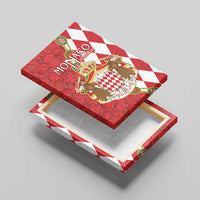 Monaco National Day Canvas Wall Art Coat Of Arms Mix Red Carnation Pattern - Wonder Print Shop