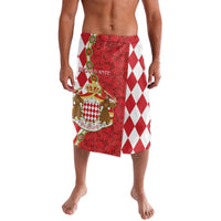Monaco National Day Lavalava Coat Of Arms Mix Red Carnation Pattern - Wonder Print Shop