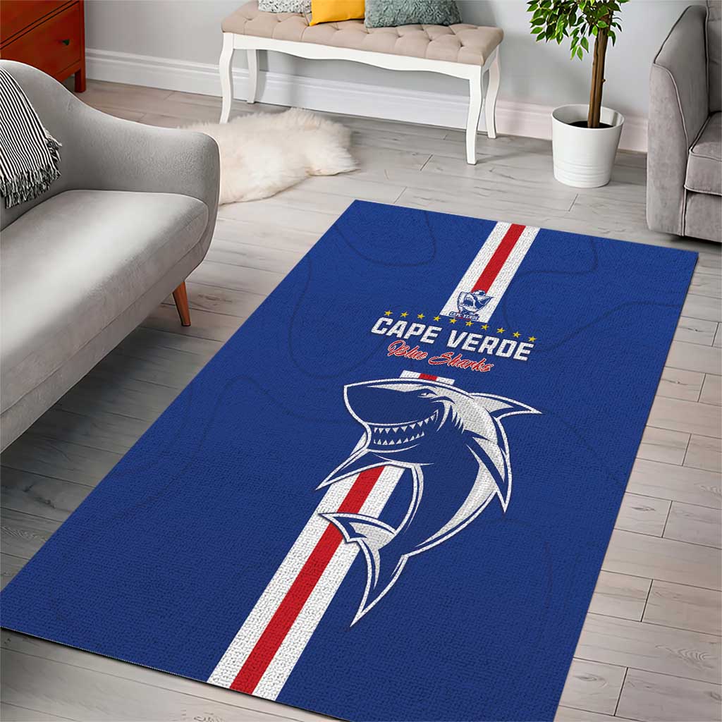 Cape Verde Football Area Rug Go Champions Blue Sharks - Wonder Print Shop