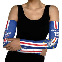 Custom Cape Verde Football Arm Sleeves Go Champions Blue Sharks - Wonder Print Shop