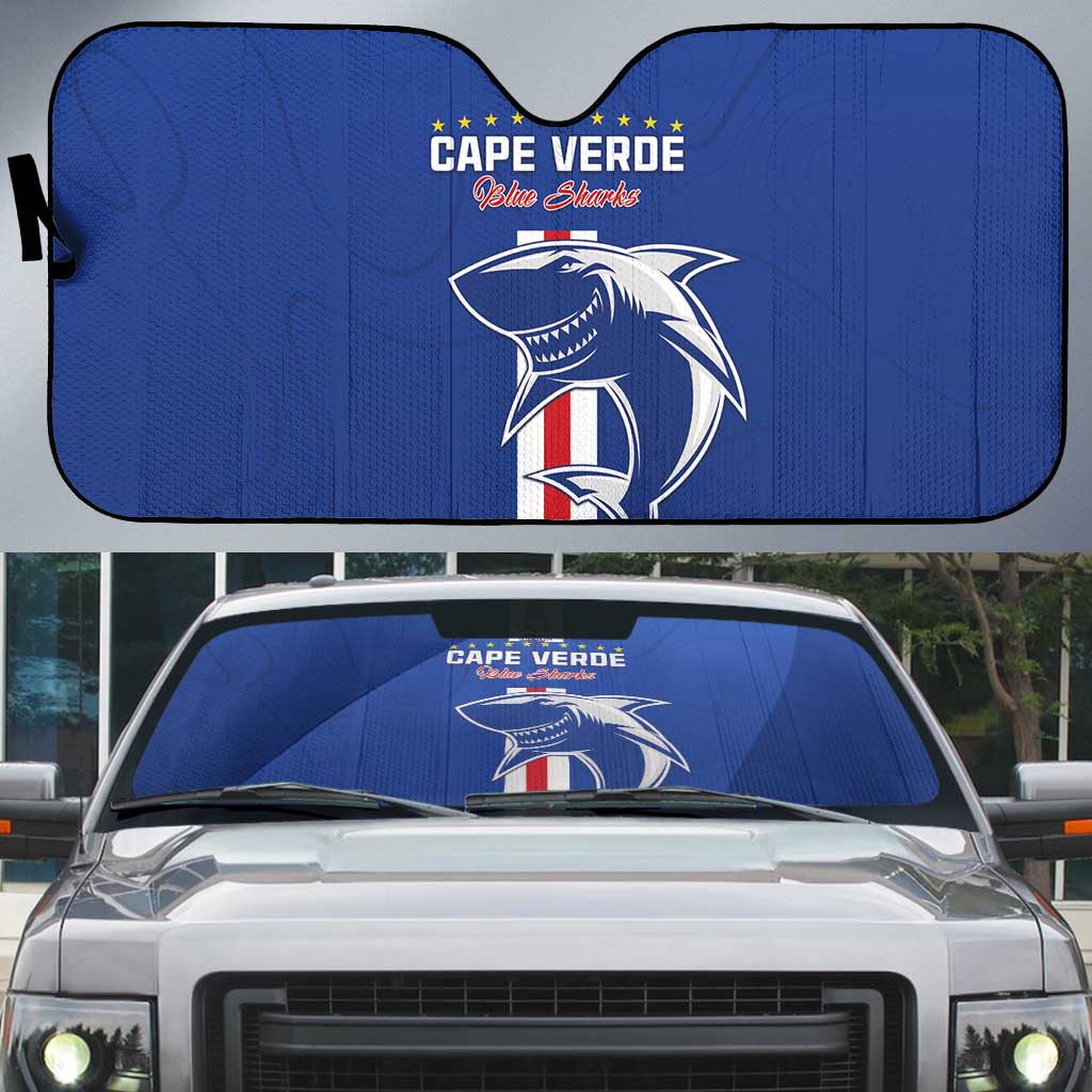 Cape Verde Football Auto Sun Shade Go Champions Blue Sharks - Wonder Print Shop