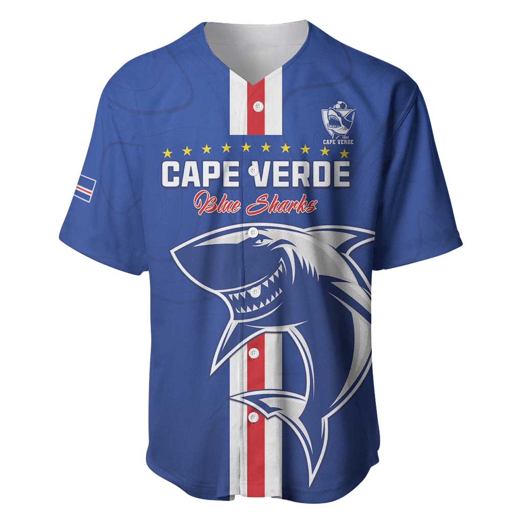 Custom Cape Verde Football Baseball Jersey Go Champions Blue Sharks - Wonder Print Shop