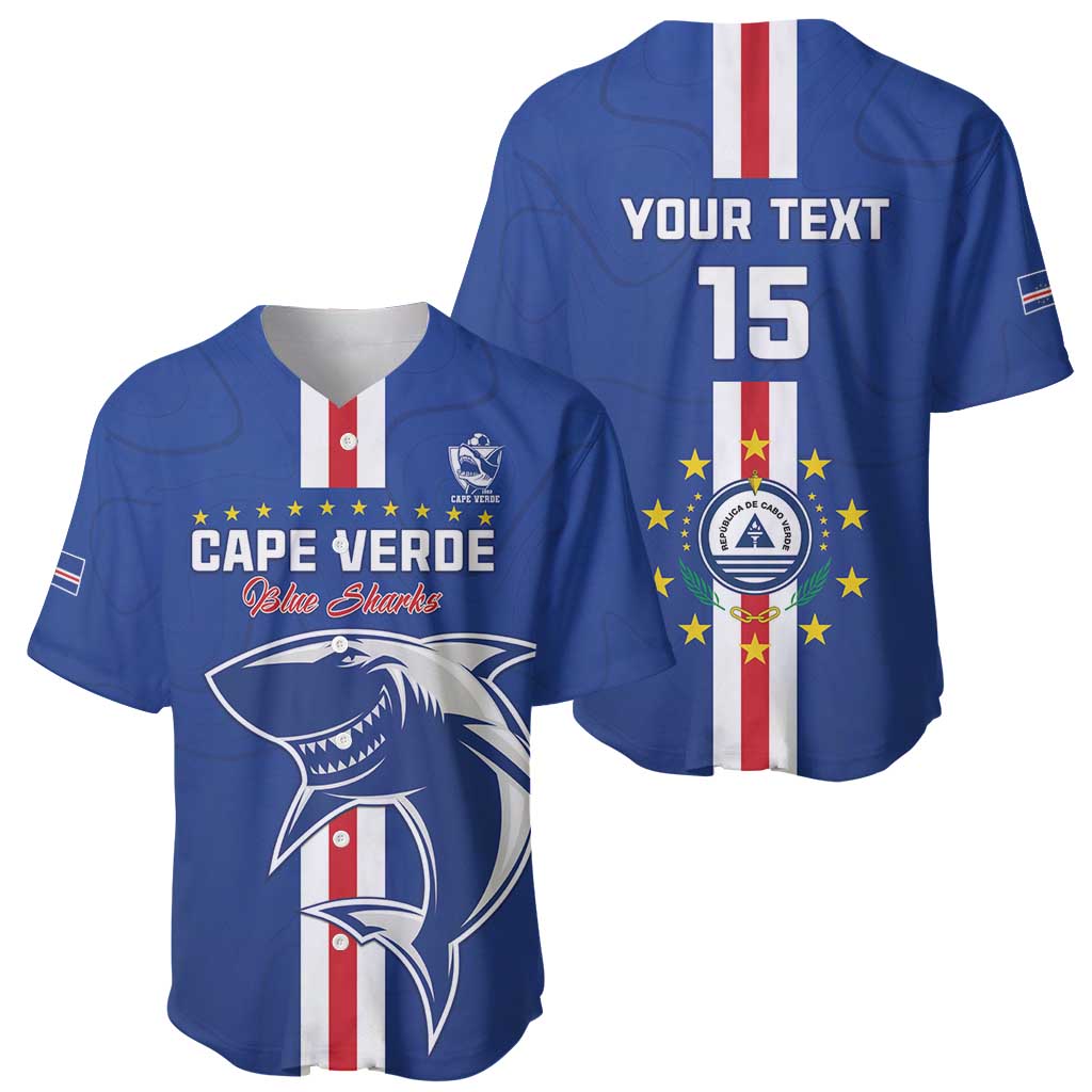 Custom Cape Verde Football Baseball Jersey Go Champions Blue Sharks - Wonder Print Shop