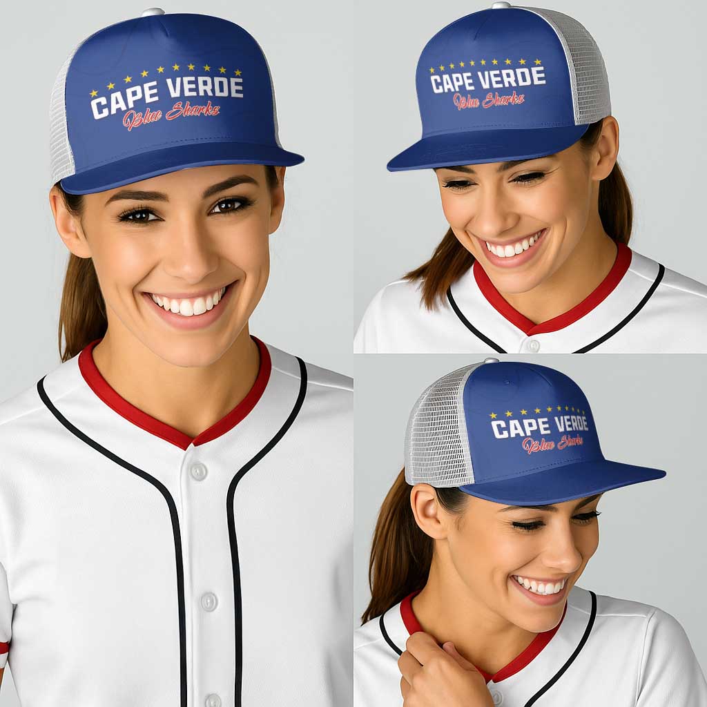 Cape Verde Football Baseball Net Cap Go Champions Blue Sharks - Wonder Print Shop