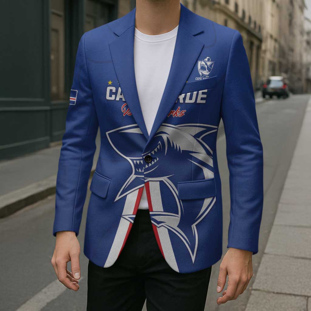 Custom Cape Verde Football Blazer Go Champions Blue Sharks - Wonder Print Shop