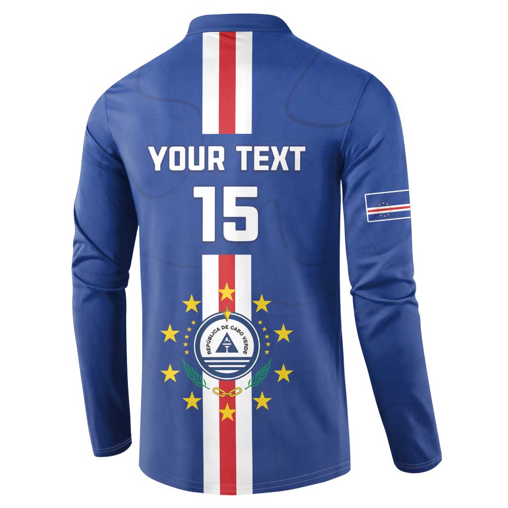 Custom Cape Verde Football Button Sweatshirt Go Champions Blue Sharks - Wonder Print Shop