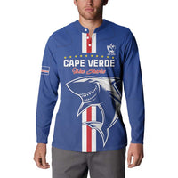 Custom Cape Verde Football Button Sweatshirt Go Champions Blue Sharks - Wonder Print Shop