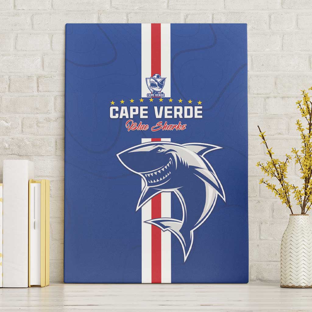Cape Verde Football Canvas Wall Art Go Champions Blue Sharks - Wonder Print Shop