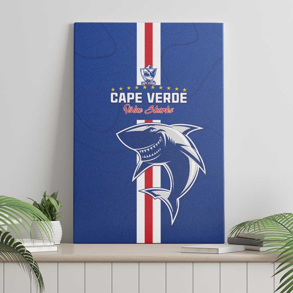 Cape Verde Football Canvas Wall Art Go Champions Blue Sharks - Wonder Print Shop
