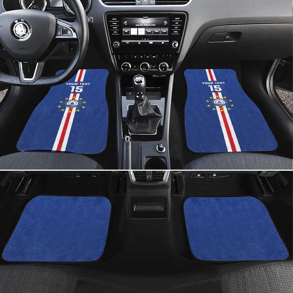 Custom Cape Verde Football Car Mats Go Champions Blue Sharks - Wonder Print Shop