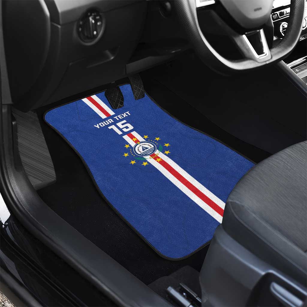 Custom Cape Verde Football Car Mats Go Champions Blue Sharks - Wonder Print Shop