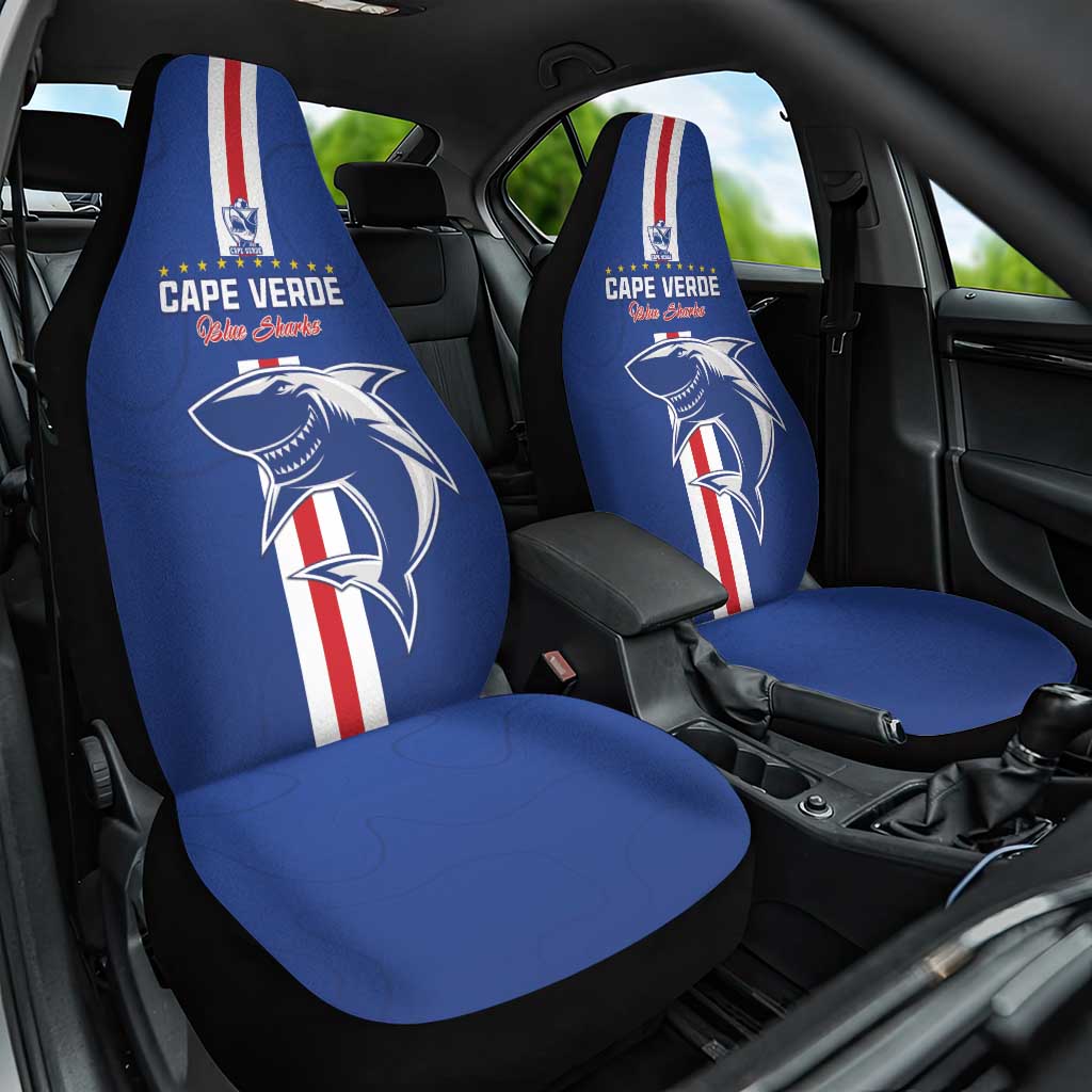 Cape Verde Football Car Seat Cover Go Champions Blue Sharks - Wonder Print Shop