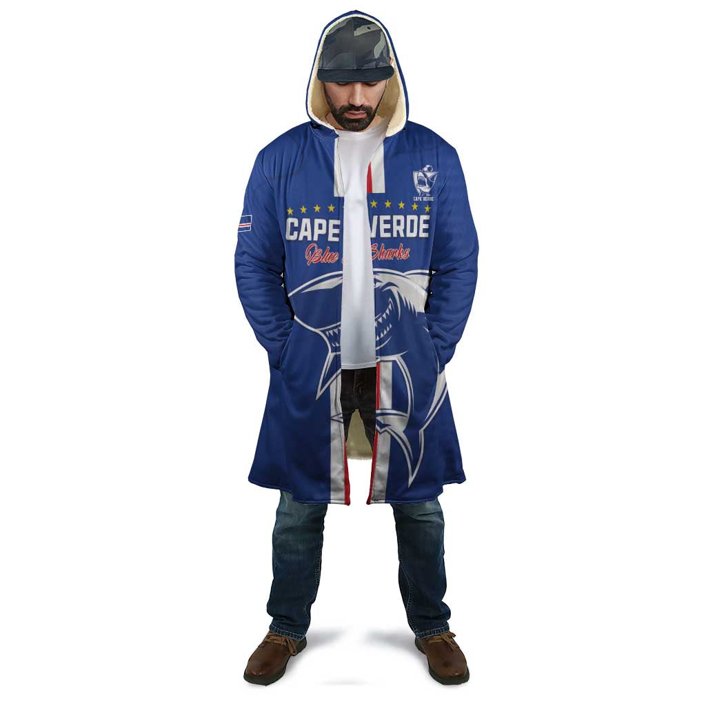 Custom Cape Verde Football Cloak Go Champions Blue Sharks - Wonder Print Shop