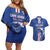 Custom Cape Verde Football Couples Matching Off Shoulder Short Dress and Hawaiian Shirt Go Champions Blue Sharks - Wonder Print Shop