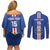 Custom Cape Verde Football Couples Matching Off Shoulder Short Dress and Long Sleeve Button Shirt Go Champions Blue Sharks - Wonder Print Shop