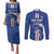 Custom Cape Verde Football Couples Matching Puletasi and Long Sleeve Button Shirt Go Champions Blue Sharks - Wonder Print Shop