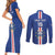 Custom Cape Verde Football Couples Matching Short Sleeve Bodycon Dress and Long Sleeve Button Shirt Go Champions Blue Sharks - Wonder Print Shop