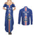 Custom Cape Verde Football Couples Matching Summer Maxi Dress and Long Sleeve Button Shirt Go Champions Blue Sharks - Wonder Print Shop