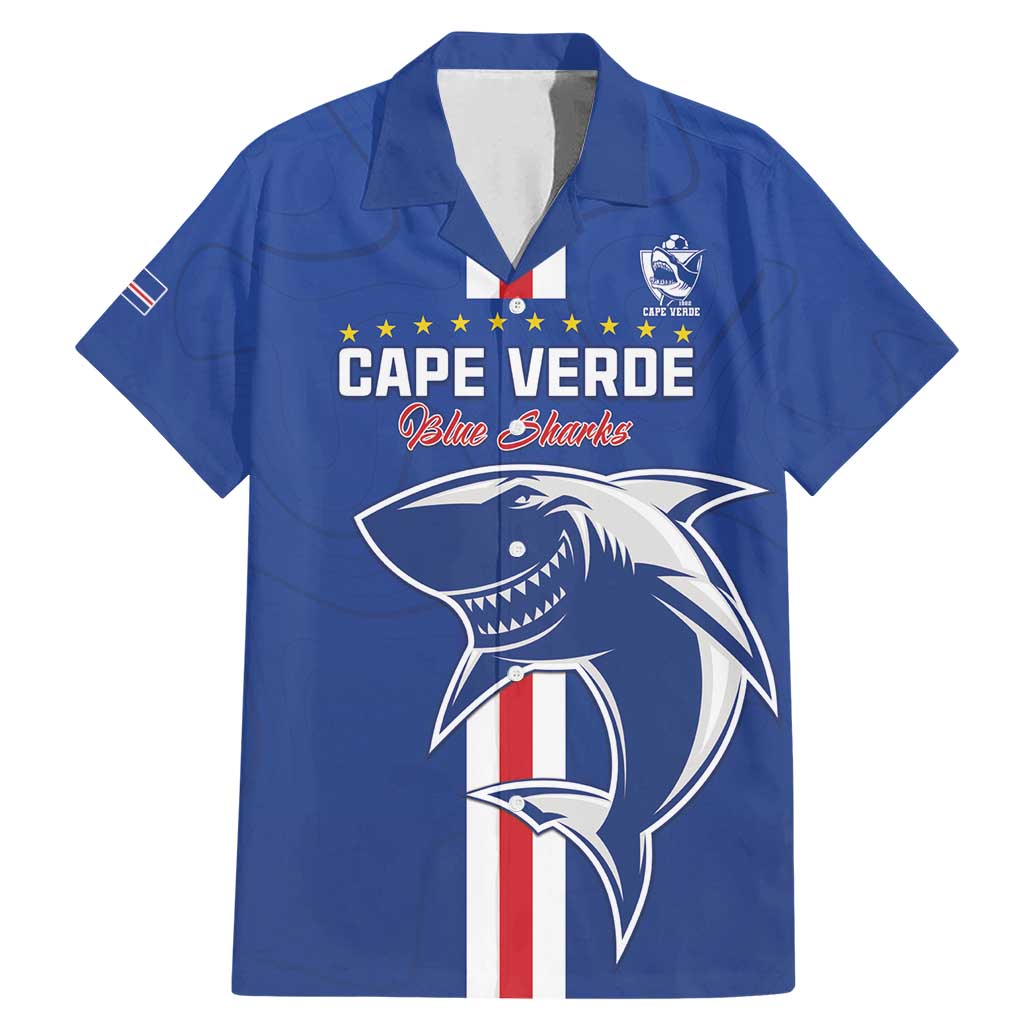 Custom Cape Verde Football Family Matching Mermaid Dress and Hawaiian Shirt Go Champions Blue Sharks - Wonder Print Shop