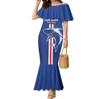 Custom Cape Verde Football Family Matching Mermaid Dress and Hawaiian Shirt Go Champions Blue Sharks - Wonder Print Shop