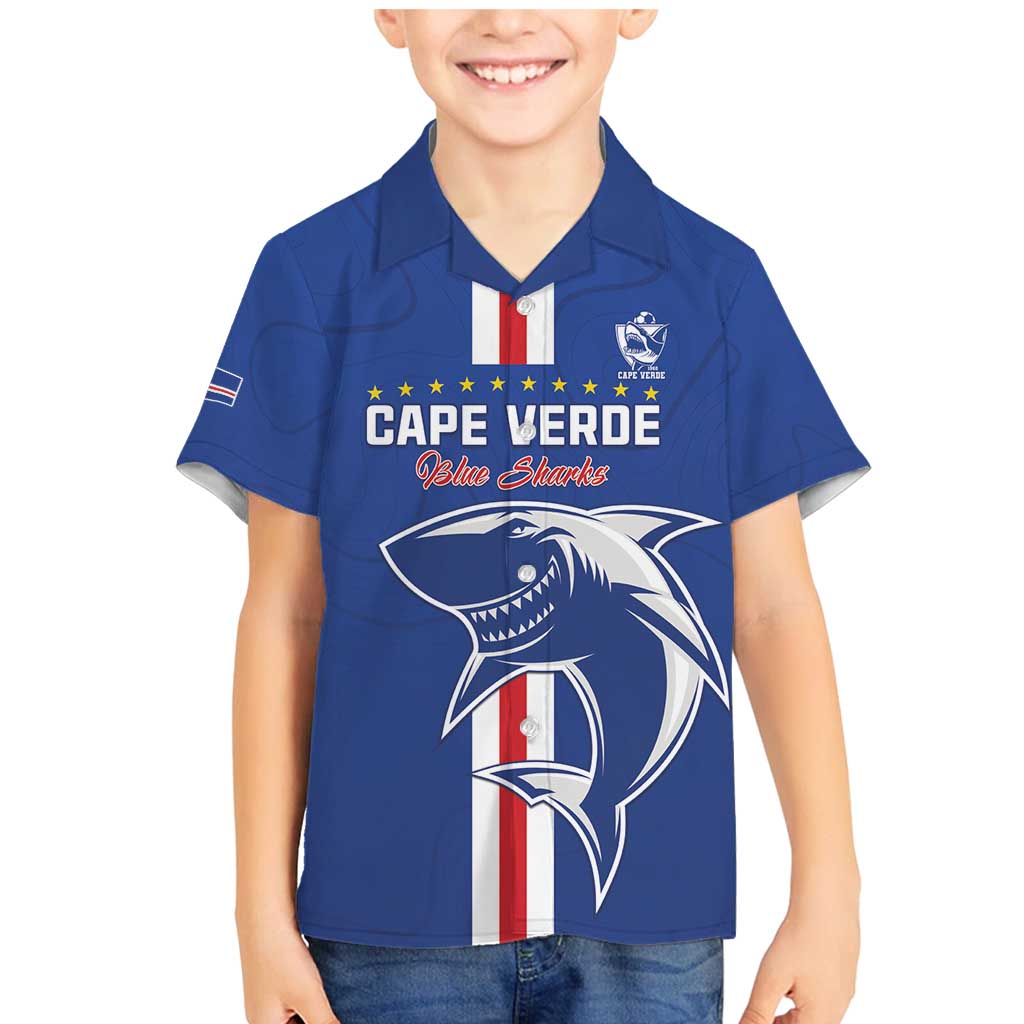 Custom Cape Verde Football Family Matching Mermaid Dress and Hawaiian Shirt Go Champions Blue Sharks - Wonder Print Shop