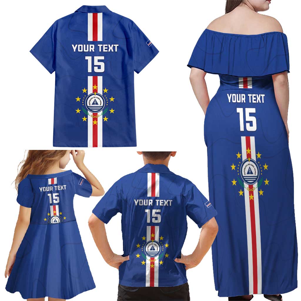 Custom Cape Verde Football Family Matching Off Shoulder Maxi Dress and Hawaiian Shirt Go Champions Blue Sharks - Wonder Print Shop