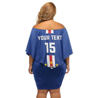 Custom Cape Verde Football Family Matching Off Shoulder Short Dress and Hawaiian Shirt Go Champions Blue Sharks - Wonder Print Shop