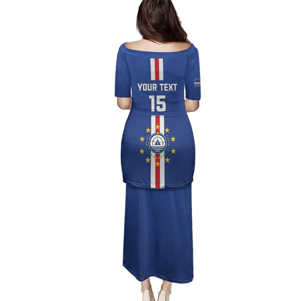 Custom Cape Verde Football Family Matching Puletasi and Hawaiian Shirt Go Champions Blue Sharks - Wonder Print Shop