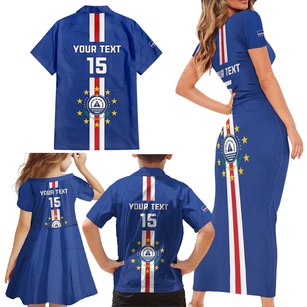 Custom Cape Verde Football Family Matching Short Sleeve Bodycon Dress and Hawaiian Shirt Go Champions Blue Sharks - Wonder Print Shop