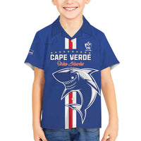 Custom Cape Verde Football Family Matching Short Sleeve Bodycon Dress and Hawaiian Shirt Go Champions Blue Sharks - Wonder Print Shop