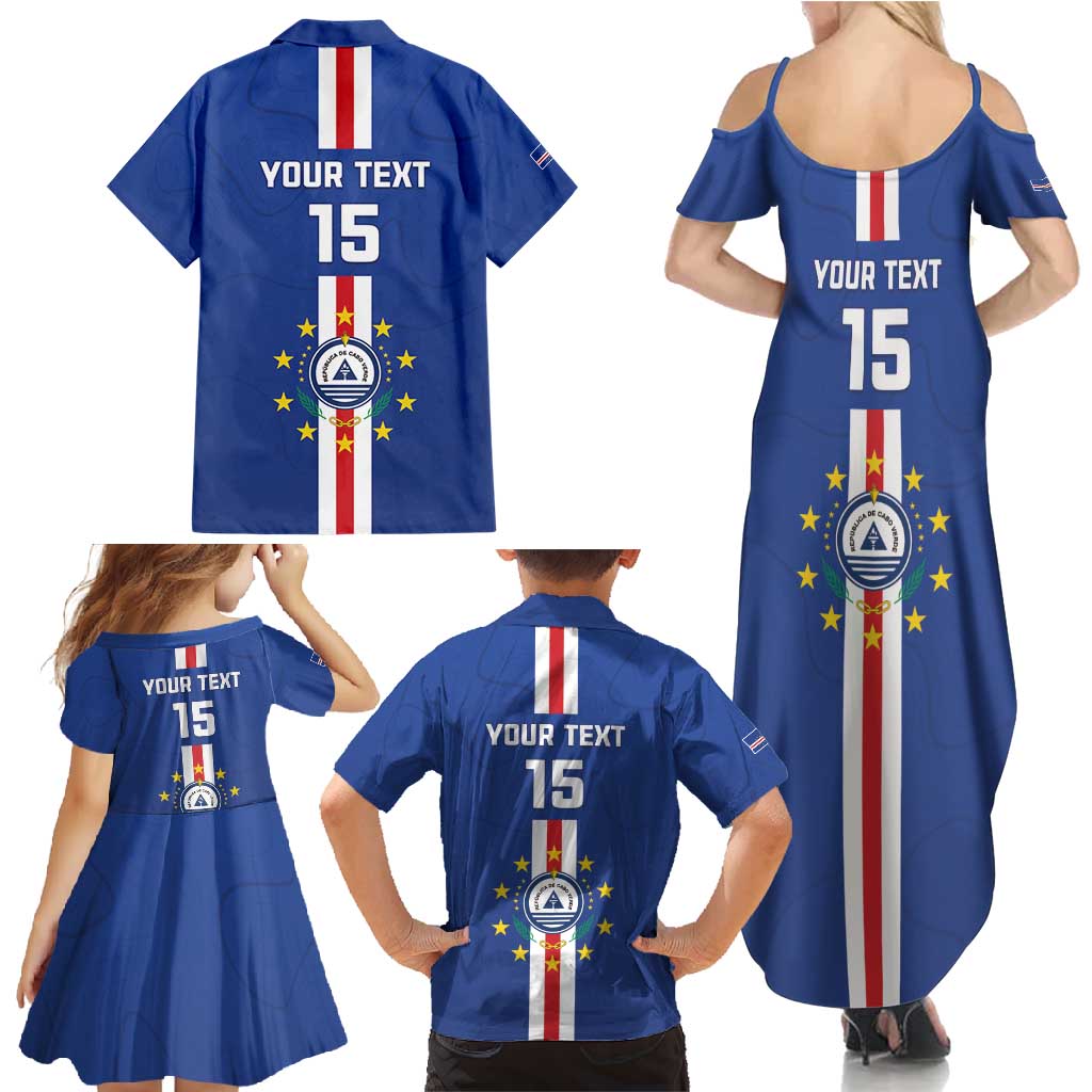 Custom Cape Verde Football Family Matching Summer Maxi Dress and Hawaiian Shirt Go Champions Blue Sharks - Wonder Print Shop