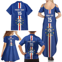 Custom Cape Verde Football Family Matching Summer Maxi Dress and Hawaiian Shirt Go Champions Blue Sharks - Wonder Print Shop