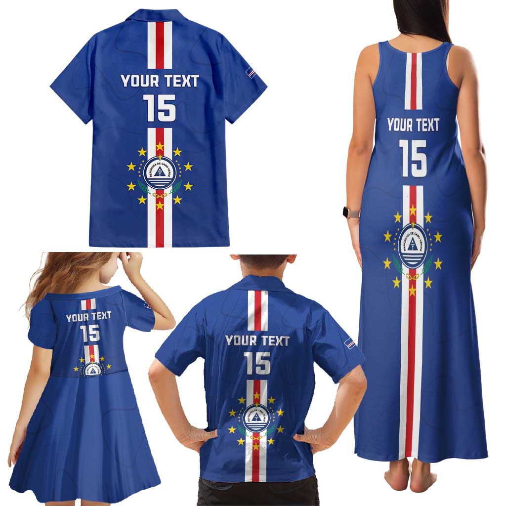 Custom Cape Verde Football Family Matching Tank Maxi Dress and Hawaiian Shirt Go Champions Blue Sharks - Wonder Print Shop