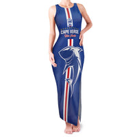Custom Cape Verde Football Family Matching Tank Maxi Dress and Hawaiian Shirt Go Champions Blue Sharks - Wonder Print Shop