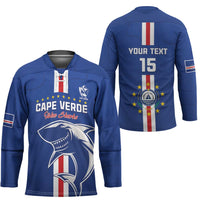 Custom Cape Verde Football Hockey Jersey Go Champions Blue Sharks - Wonder Print Shop