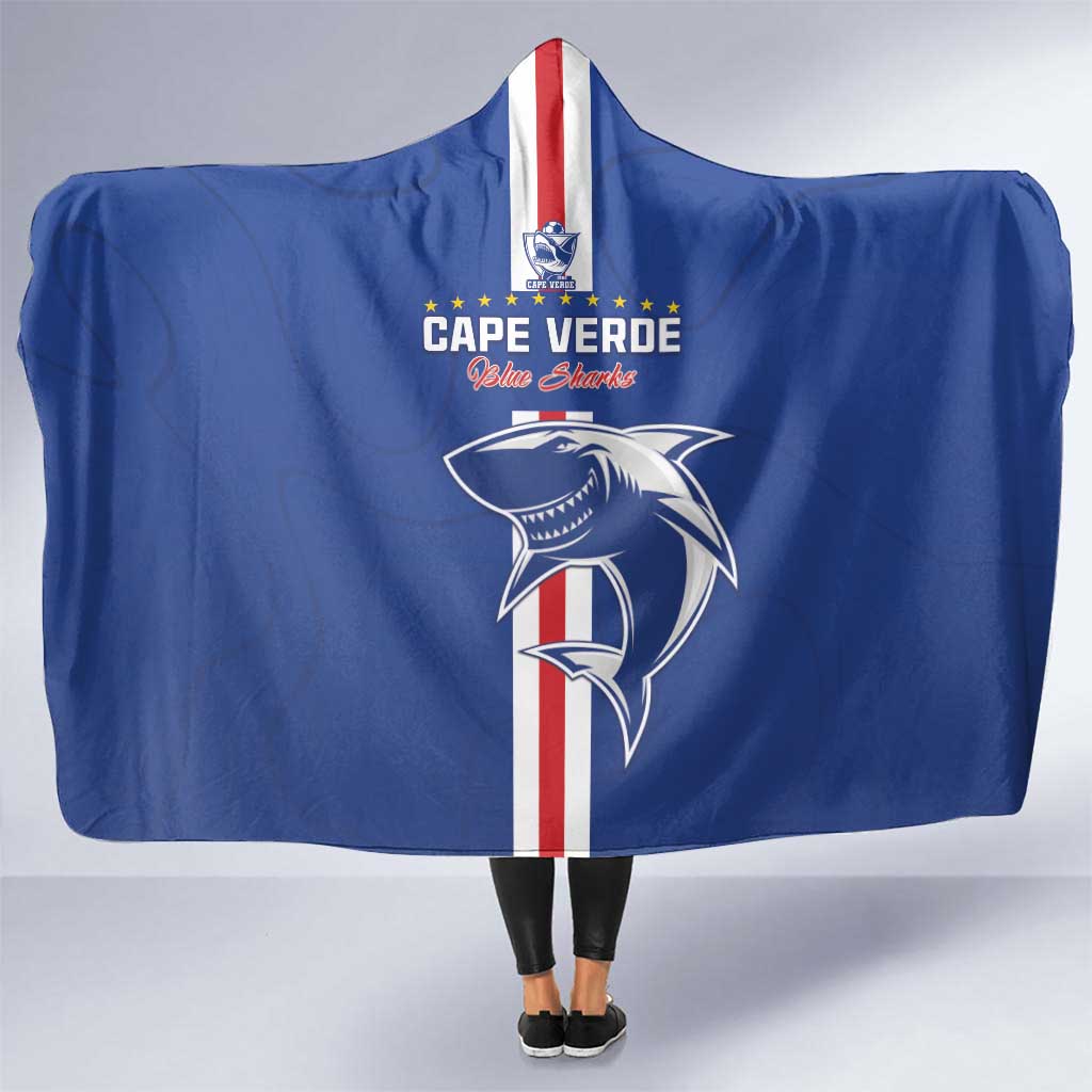 Cape Verde Football Hooded Blanket Go Champions Blue Sharks - Wonder Print Shop
