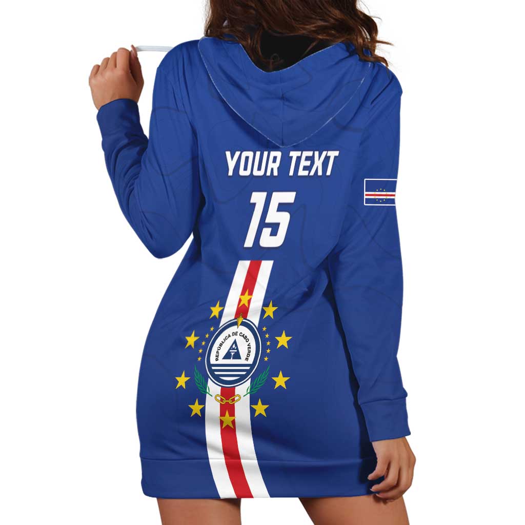 Custom Cape Verde Football Hoodie Dress Go Champions Blue Sharks - Wonder Print Shop
