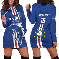 Custom Cape Verde Football Hoodie Dress Go Champions Blue Sharks - Wonder Print Shop