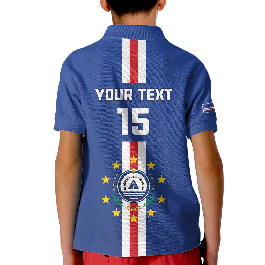 Custom Cape Verde Football Kid Polo Shirt Go Champions Blue Sharks - Wonder Print Shop
