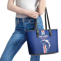 Cape Verde Football Leather Tote Bag Go Champions Blue Sharks - Wonder Print Shop