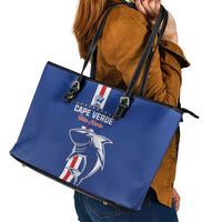 Cape Verde Football Leather Tote Bag Go Champions Blue Sharks - Wonder Print Shop