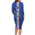 Custom Cape Verde Football Long Sleeve Bodycon Dress Go Champions Blue Sharks - Wonder Print Shop