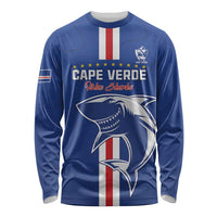 Custom Cape Verde Football Long Sleeve Shirt Go Champions Blue Sharks - Wonder Print Shop