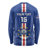 Custom Cape Verde Football Long Sleeve Shirt Go Champions Blue Sharks - Wonder Print Shop