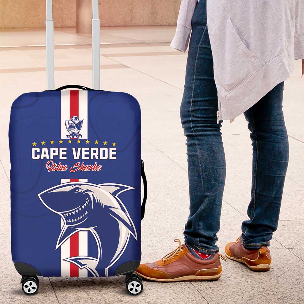 Cape Verde Football Luggage Cover Go Champions Blue Sharks - Wonder Print Shop
