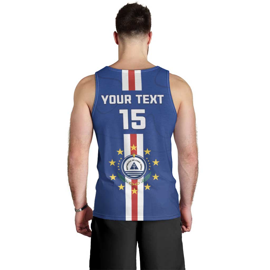 Custom Cape Verde Football Men Tank Top Go Champions Blue Sharks - Wonder Print Shop
